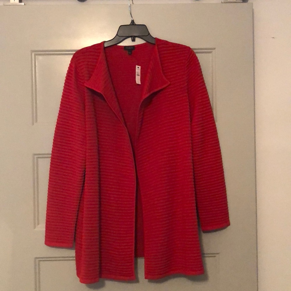 Talbots Open Cardigan Red, NWT Size Large